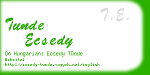 tunde ecsedy business card